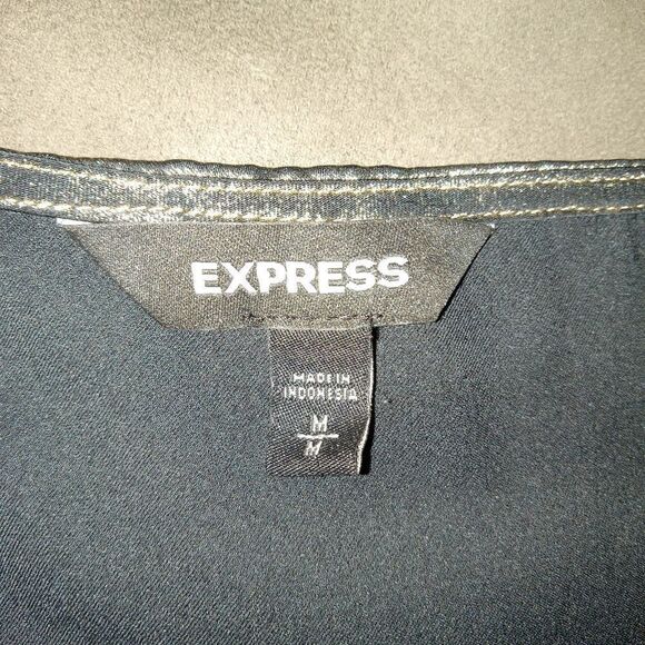 EXPRESS Metallic silver, cut out shoulder/upper arm, and flare cuff. - Picture 6 of 7